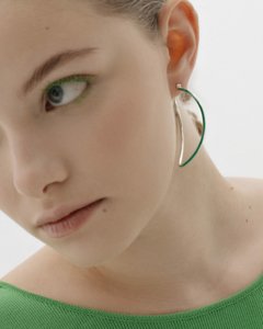 Серьги-обручи СВОБОДА green