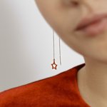 Серьги-протяжки с цветными фигурками