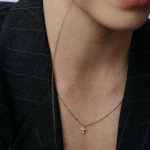 Крестик из белого золота с микробриллиантами