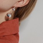 Моносерьга с шариками XL короткая