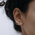 Полумесяцы-протяжки из желтого золота с микробриллиантами