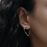 Сердечки-протяжки из желтого золота с микробриллиантами