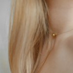 Позолоченная подвеска c серебряным шариком L