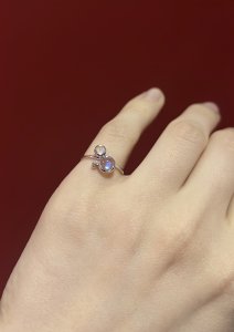 Кольцо Bubble из белого золота с лунным камнем