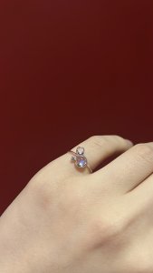 Кольцо Bubble из белого золота с лунным камнем
