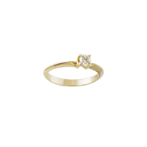 Кольцо с парящим бриллиантом в желтом золоте