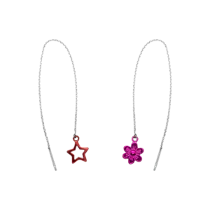 Серьги-протяжки с цветными фигурками